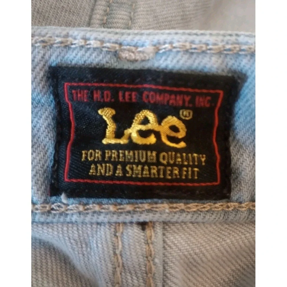 Lee Denim Wrap Skort Shorts Blue Jean Light Wash Denim Buttons Size 12